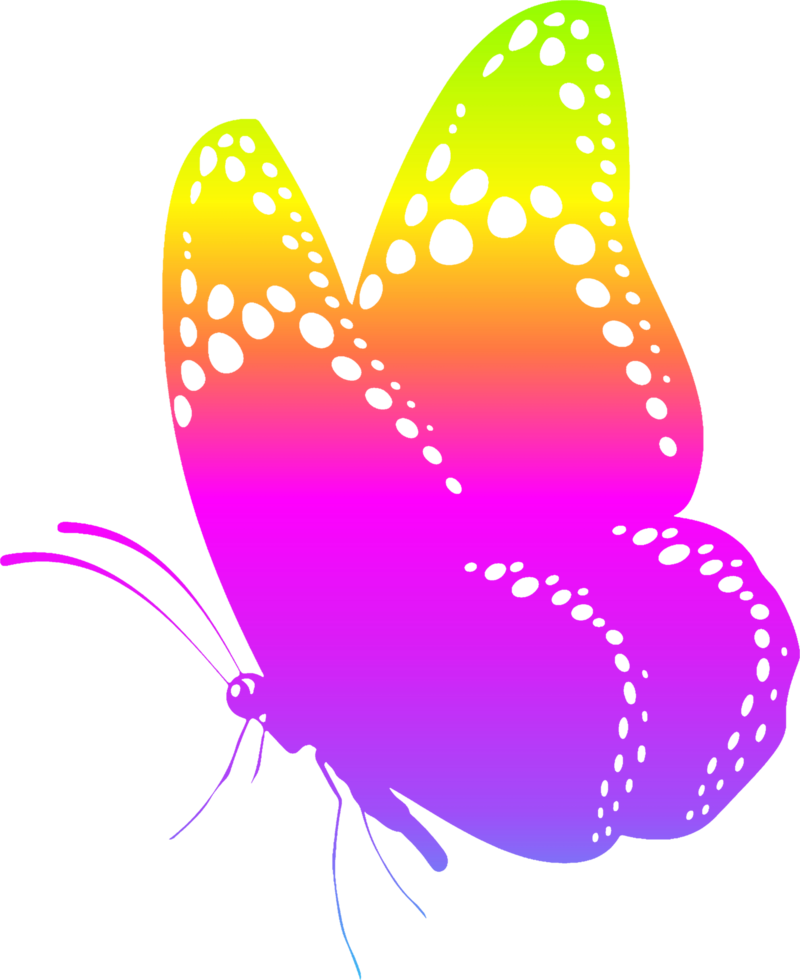 Ilustration art butterfly multicolor gradient png