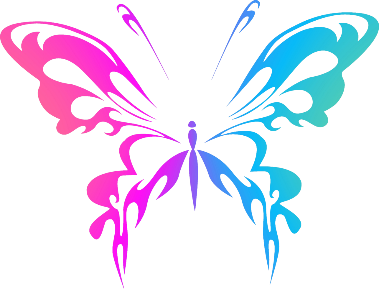 ilustración arte mariposa multicolor degradado png