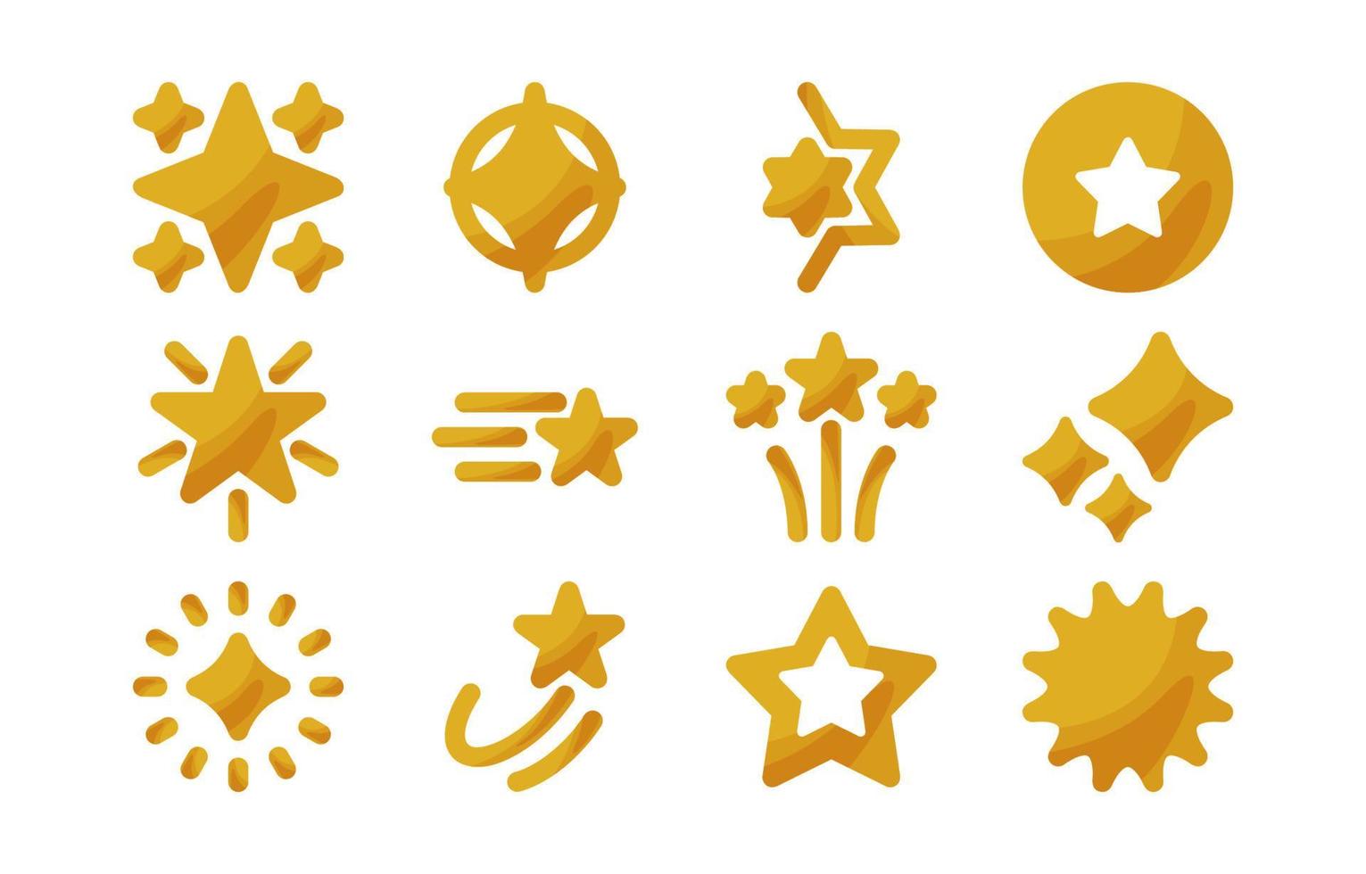 colección de iconos de forma de estrella vector