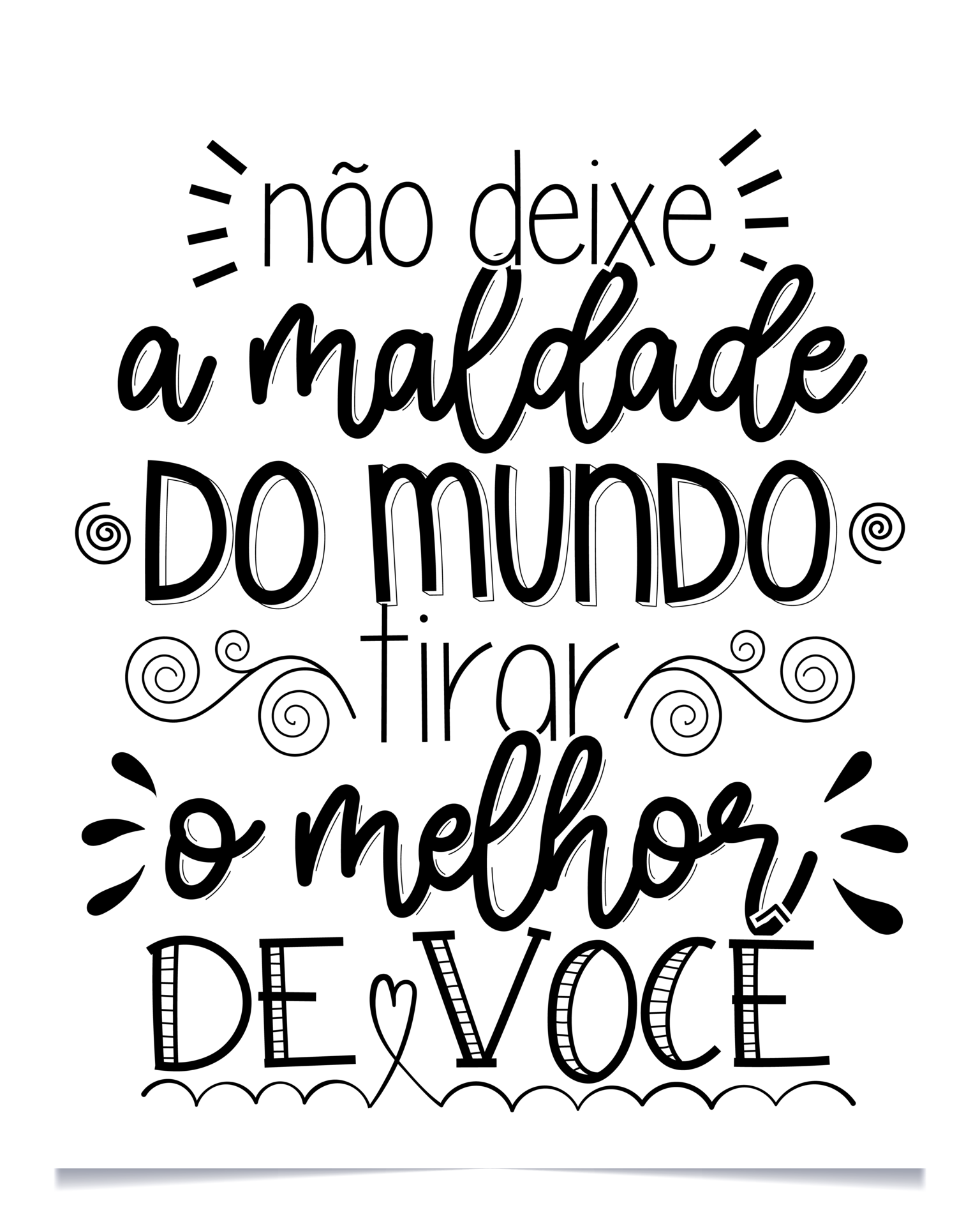 Frase de letras motivacionais na tradução para o português