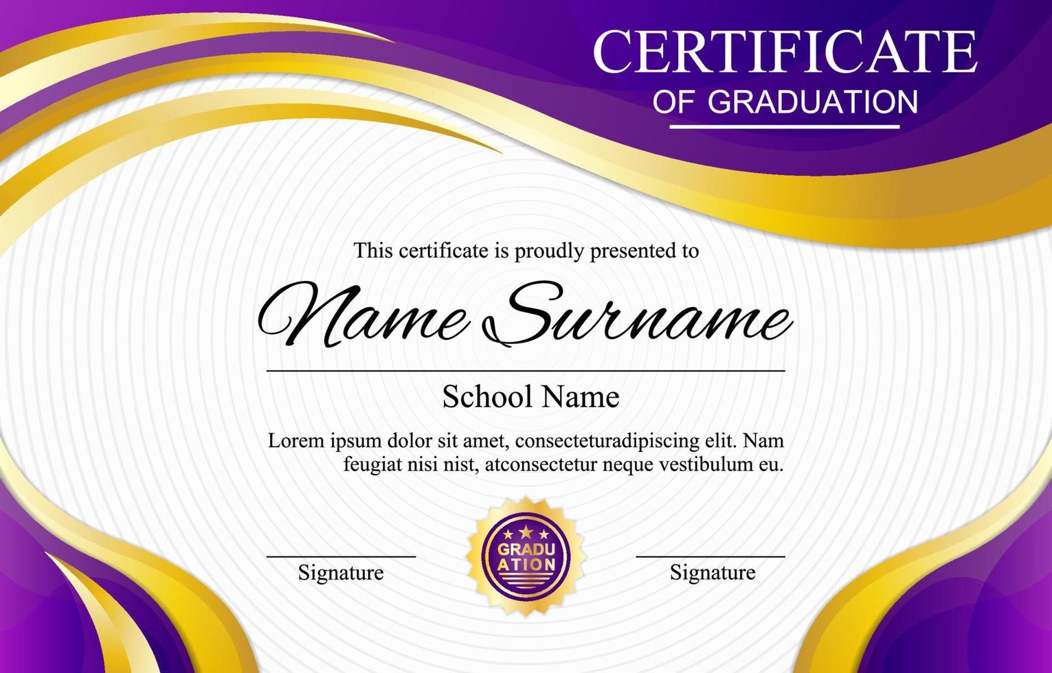 Graduation Certificate Template Background vector