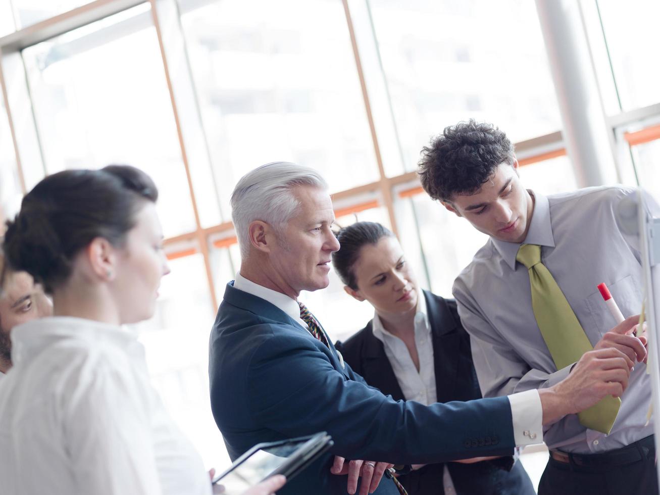 business leader making presentation and brainstorming photo