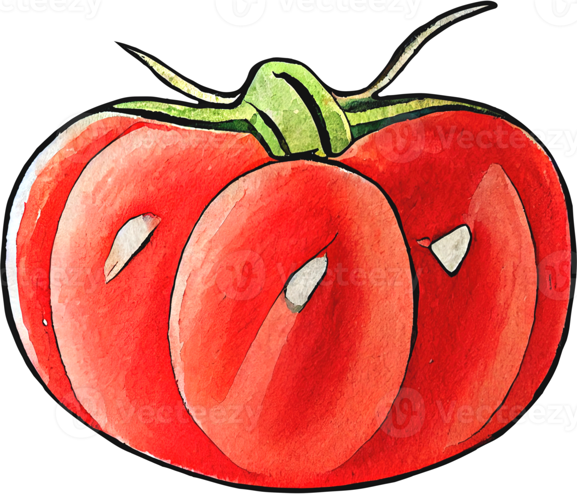 tomate de dessin animé aquarelle png