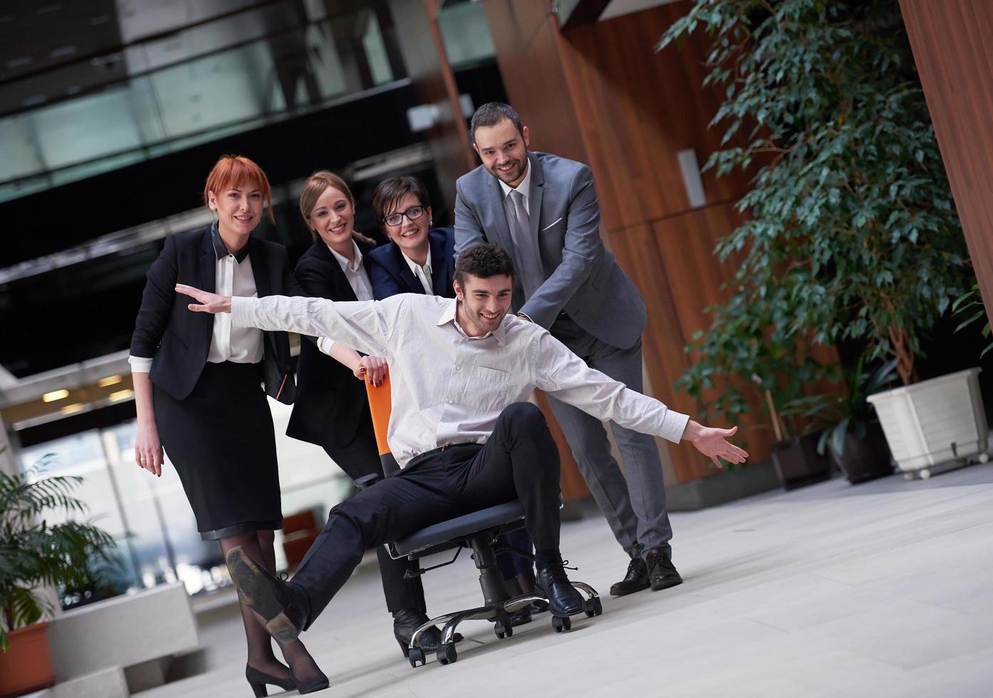business people group have fun photo