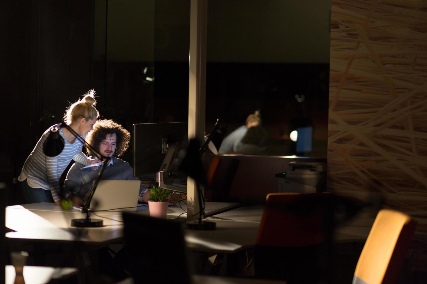 young designers in the night office photo