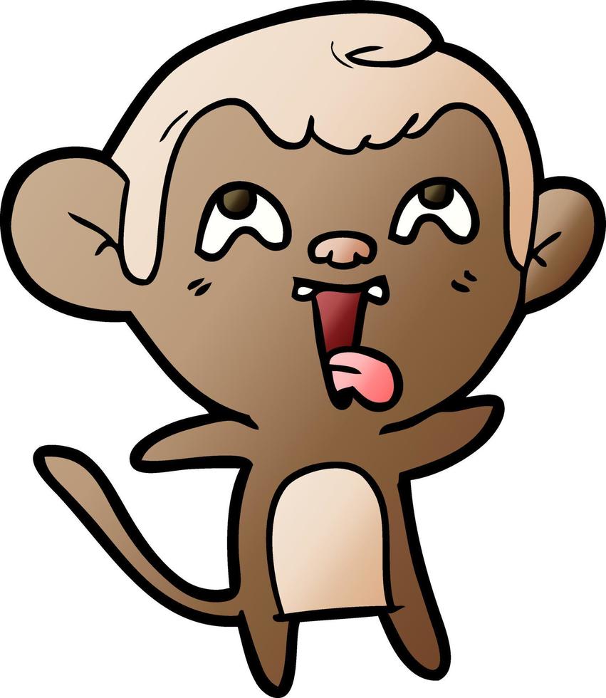 crazy cartoon monkey vector