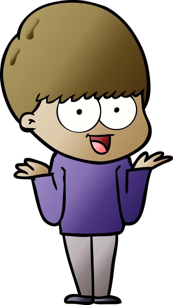 niño feliz de dibujos animados vector