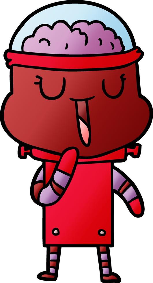happy cartoon robot vector