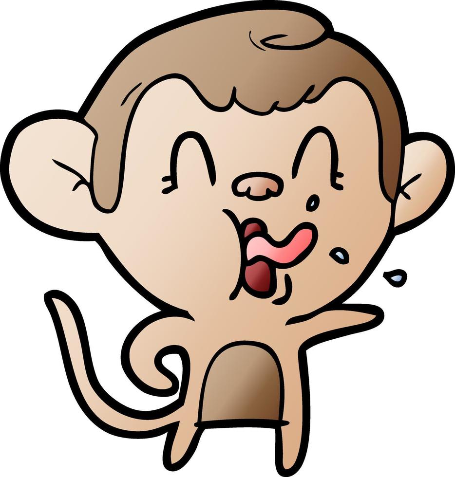 crazy cartoon monkey vector