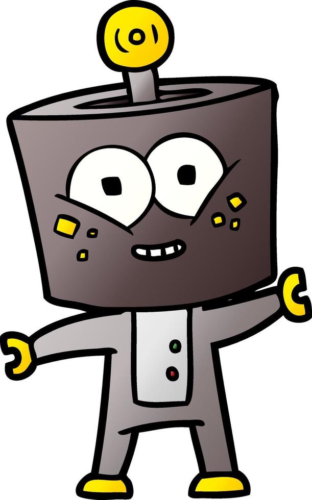 happy cartoon robot vector
