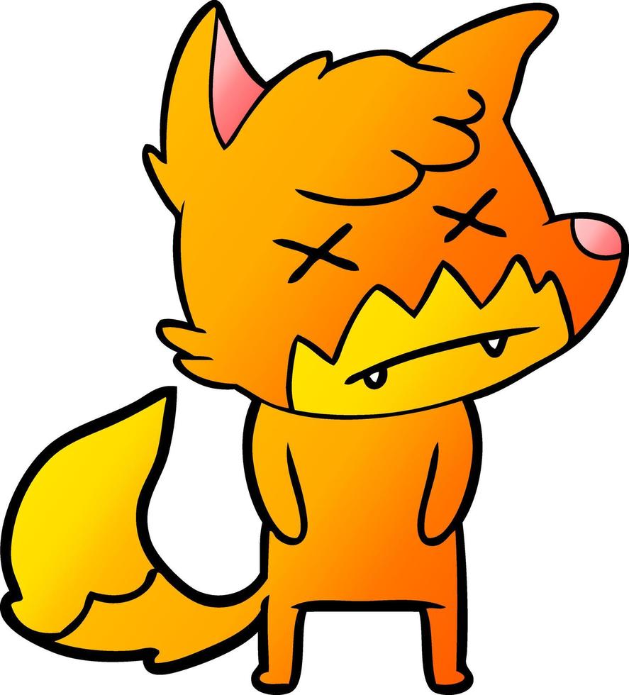 cartoon dead fox vector