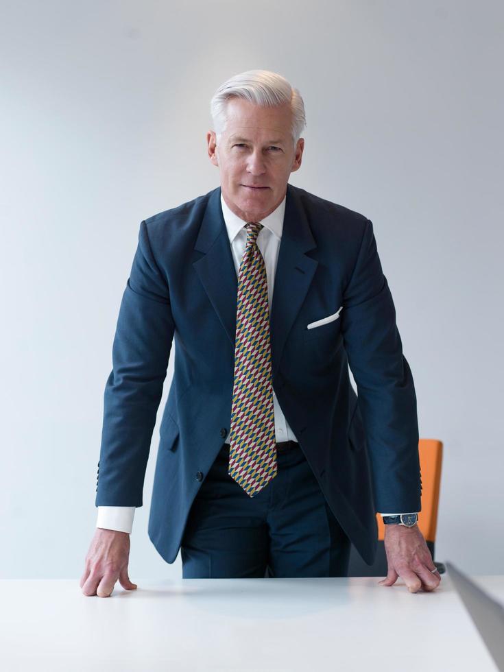 confident and handsome  senior business man photo
