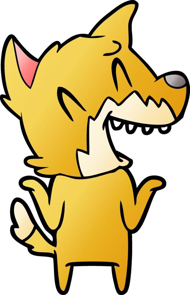 laughing fox cartoon vector