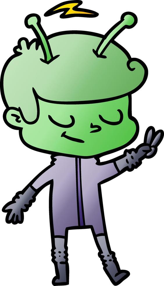friendly cartoon spaceman vector