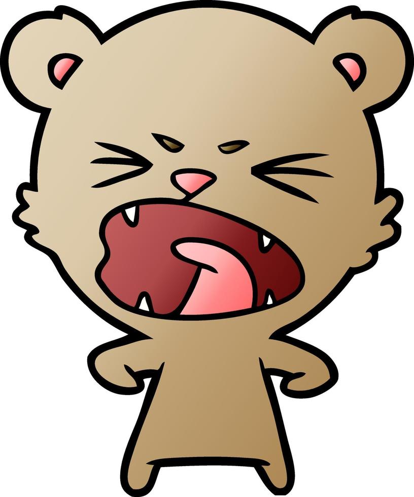 angry cartoon bear vector