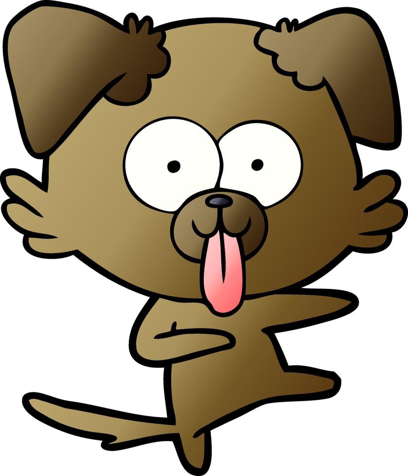 cartoon dog with tongue sticking out vector