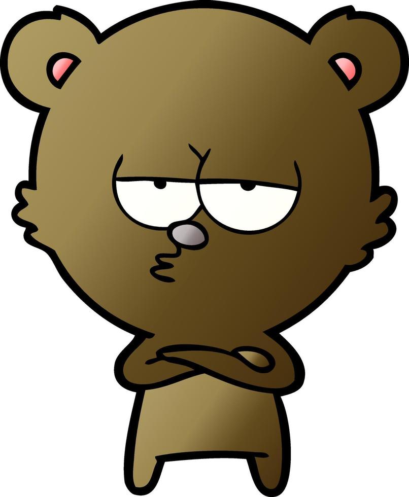 bored bear cartoon vector