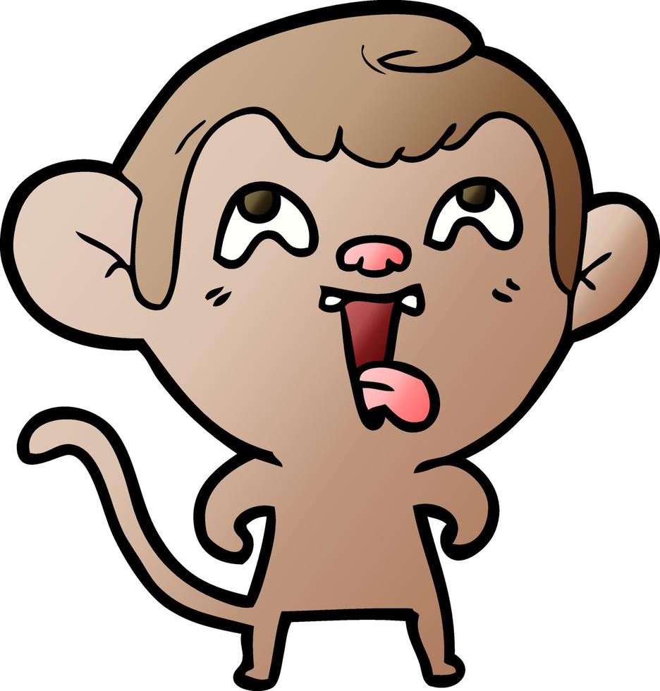 crazy cartoon monkey vector