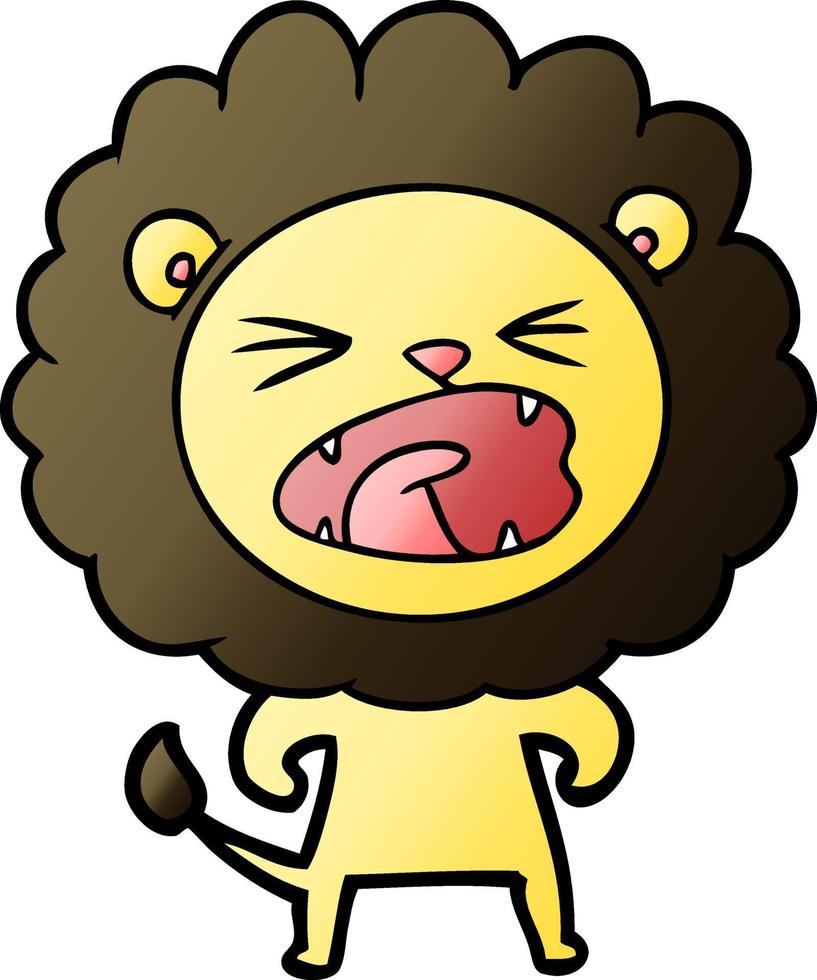 cartoon angry lion vector