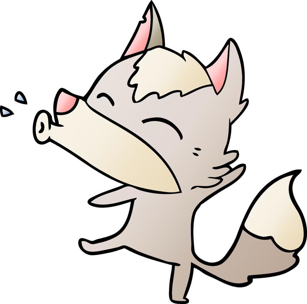 howling wolf cartoon vector