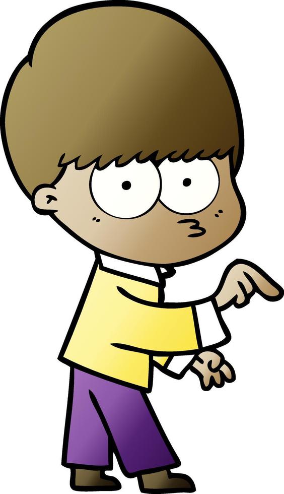 nervous cartoon boy vector