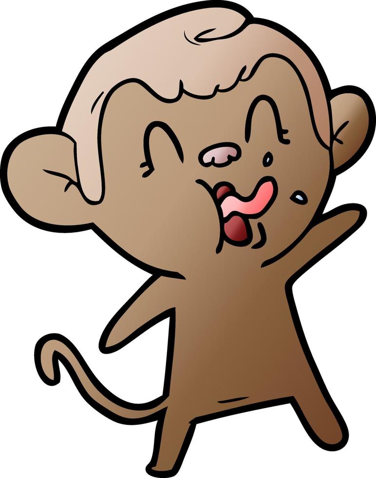 crazy cartoon monkey vector