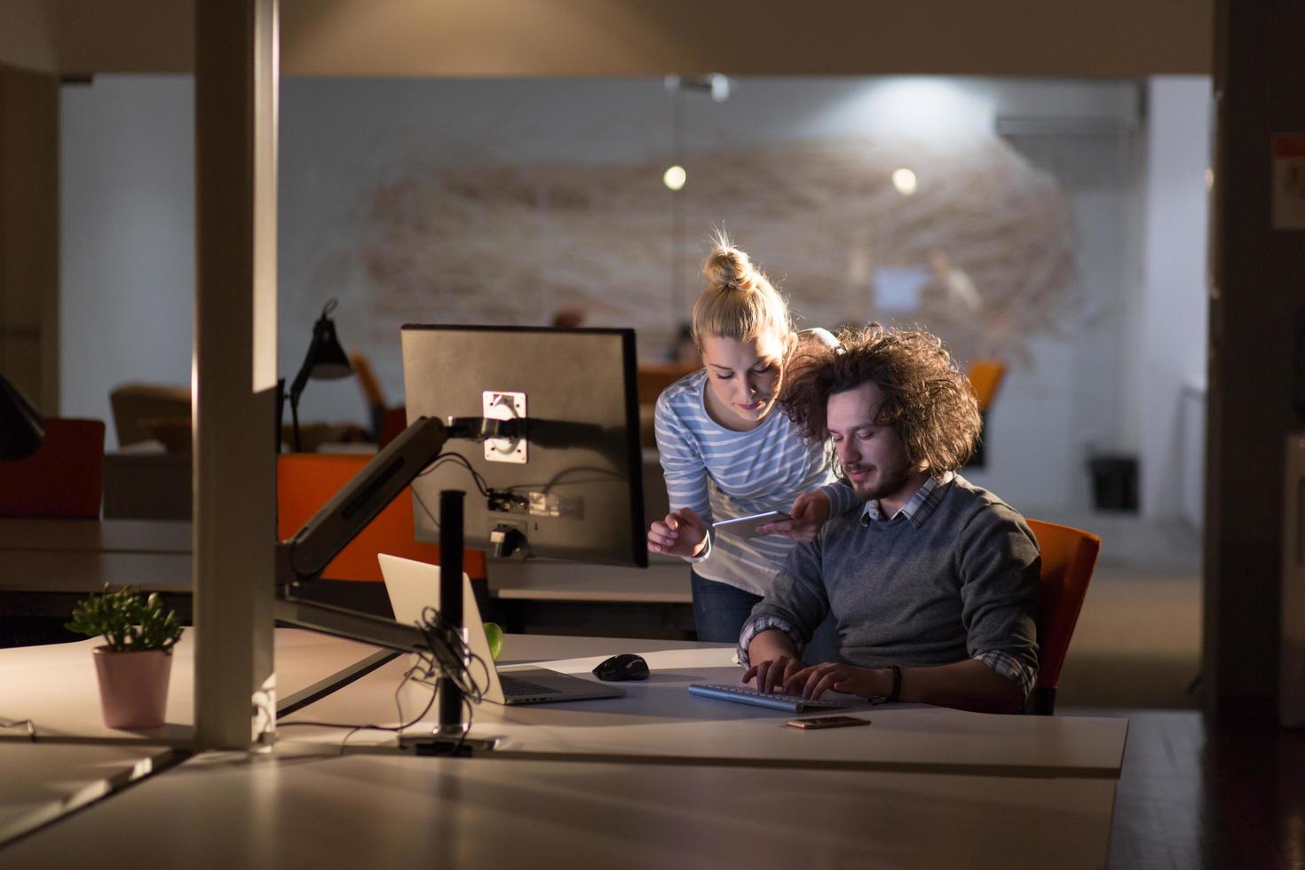 young designers in the night office photo