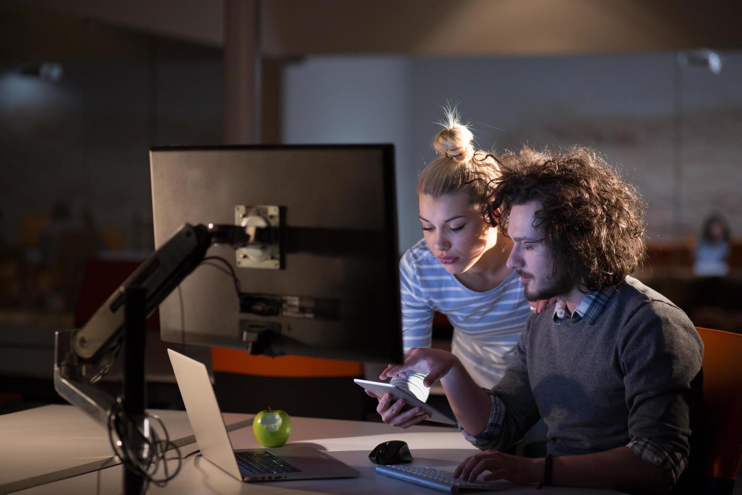 young designers in the night office photo