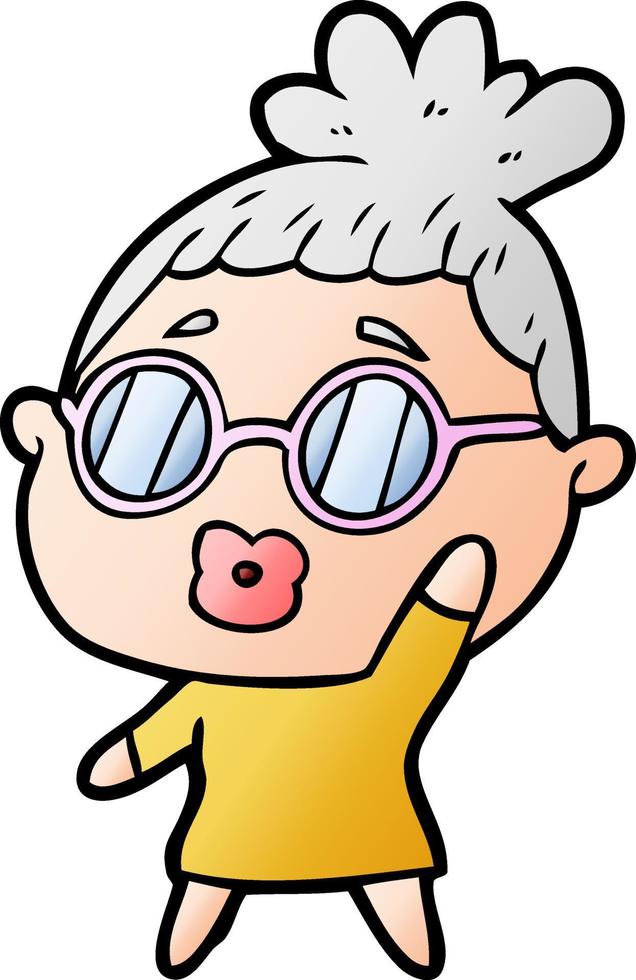 cartoon woman wearing spectacles vector