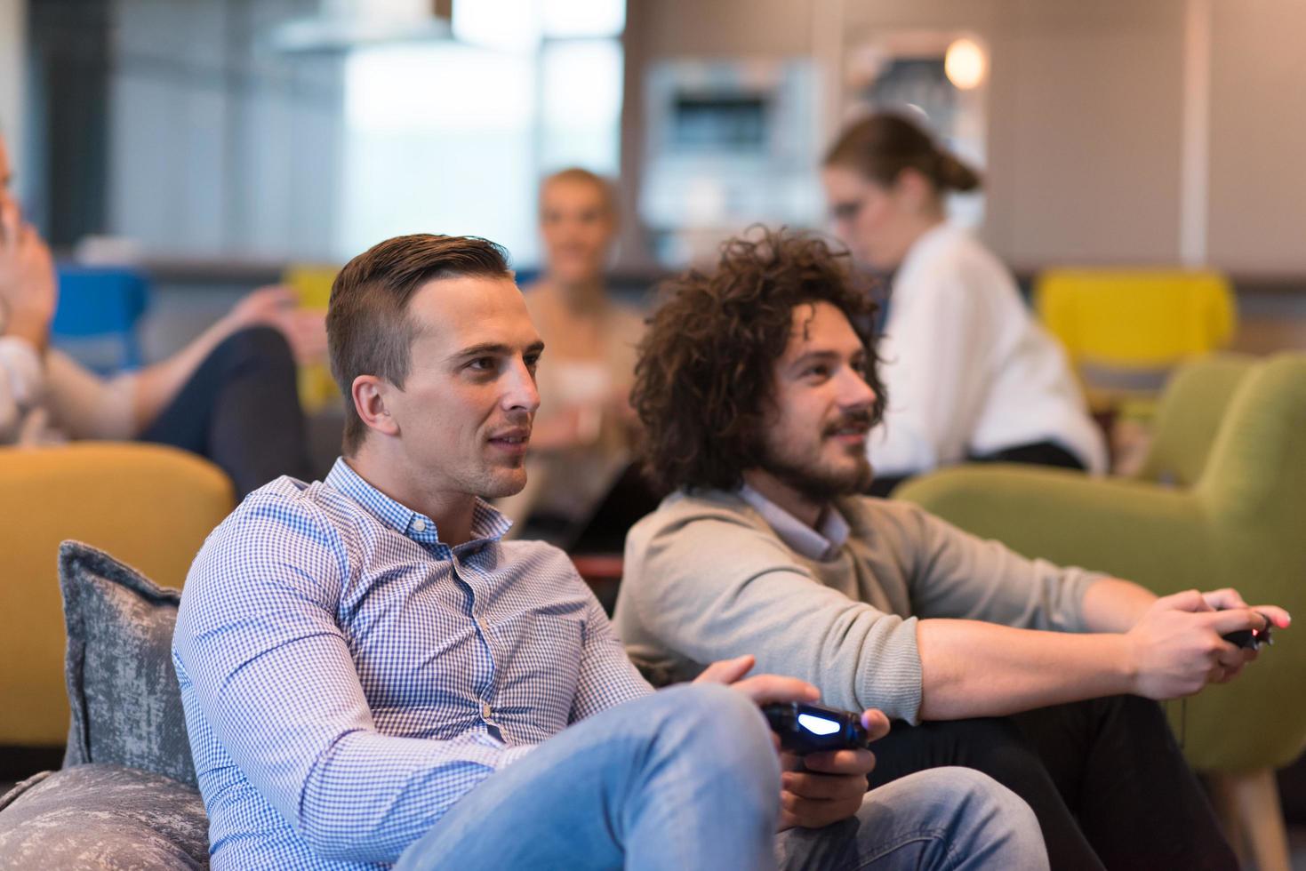 startup Office Workers Playing computer games photo