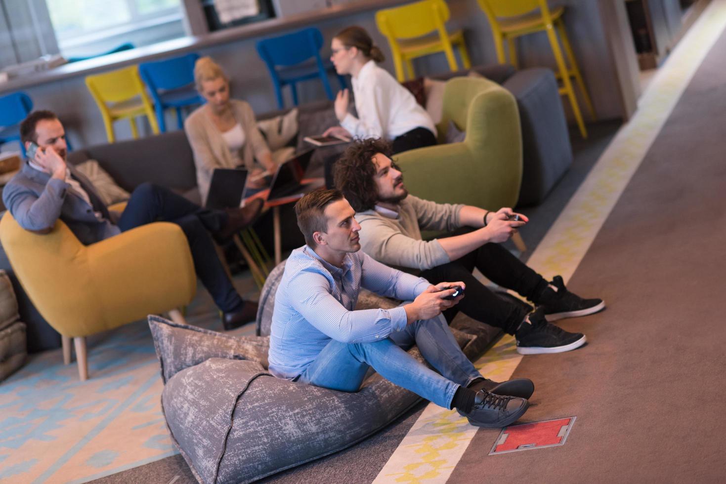 startup Office Workers Playing computer games photo