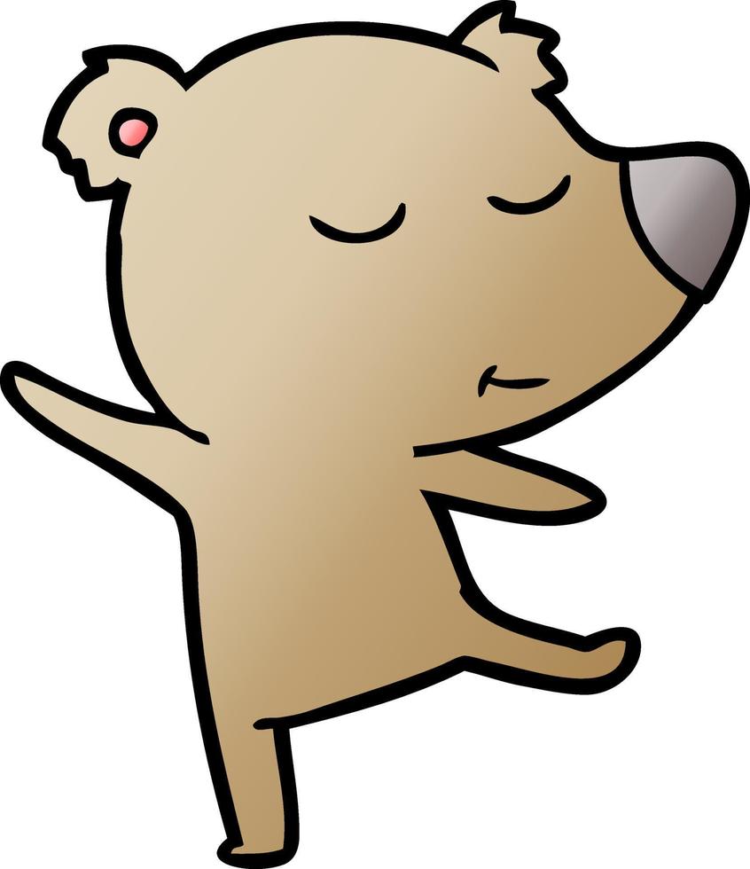 happy cartoon bear dancing vector