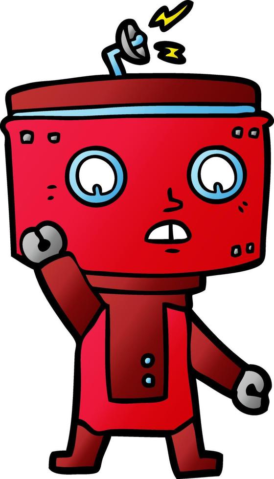 cartoon robot waving vector