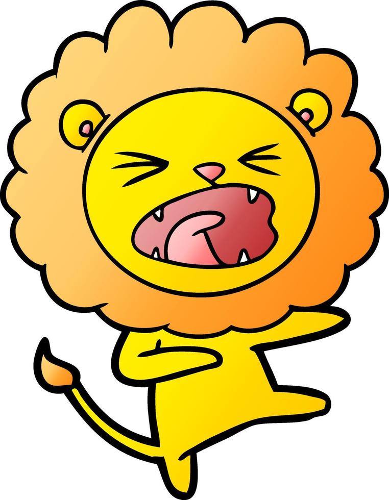 cartoon angry lion vector