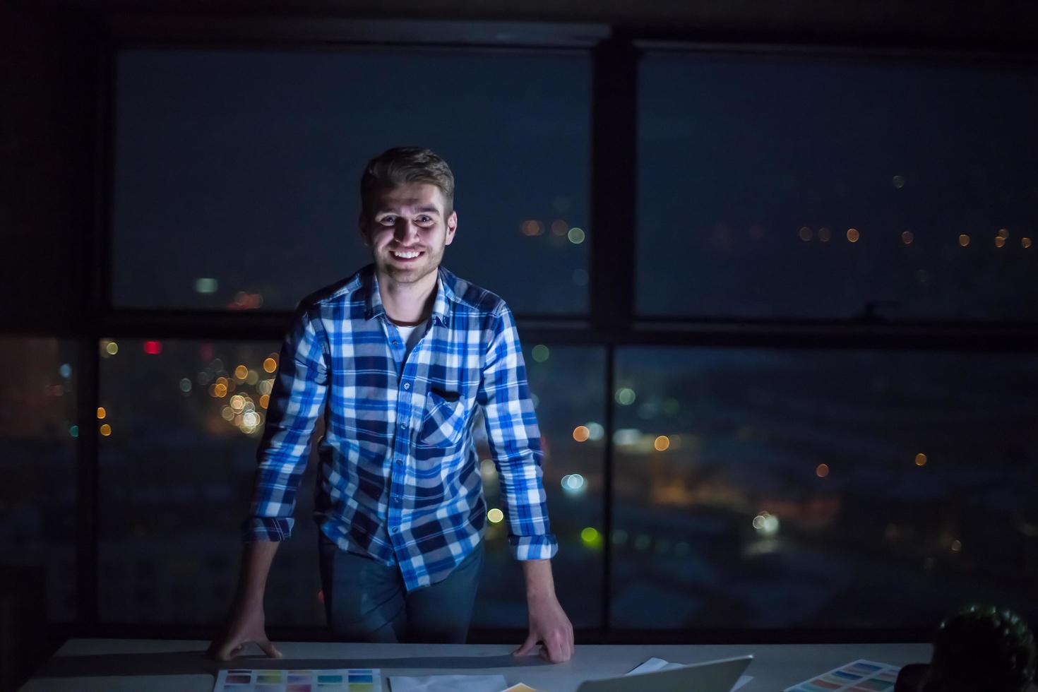young male engineer on construction site photo