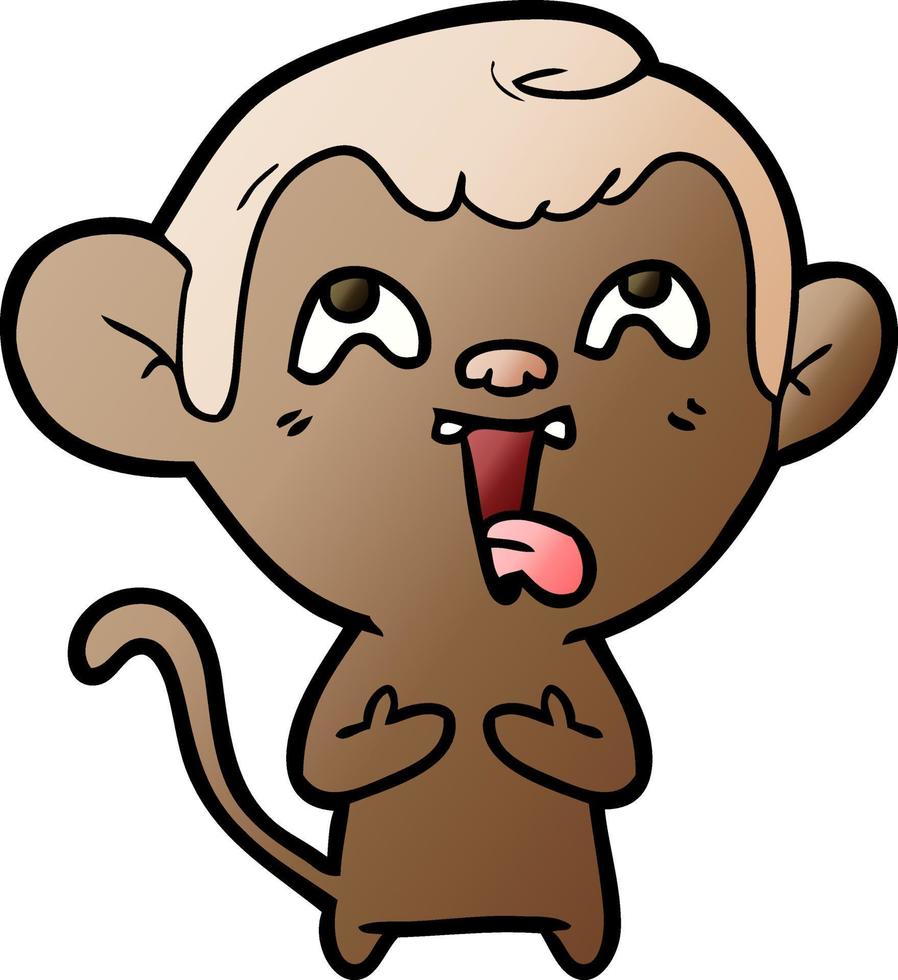 crazy cartoon monkey vector