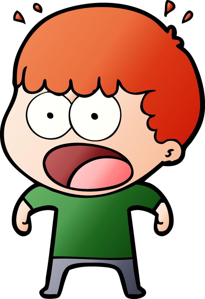 cartoon shocked man vector