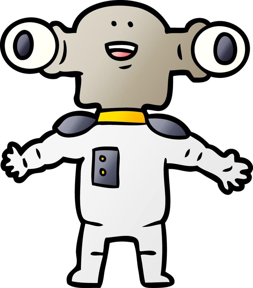 friendly cartoon alien vector