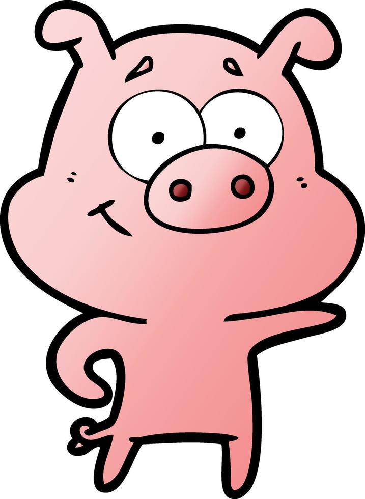 cartoon pig pointing vector