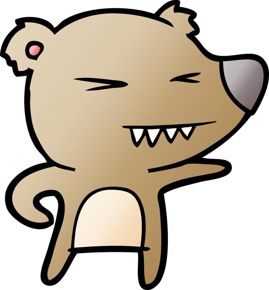 dibujos animados de oso enojado vector