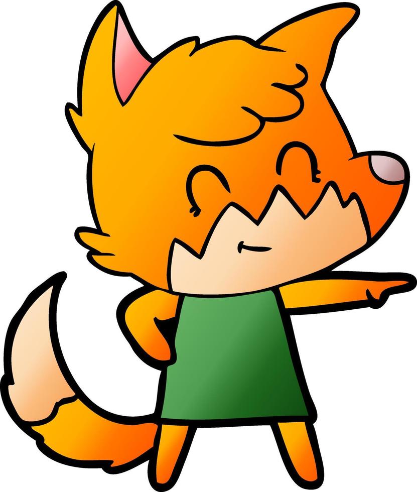 cartoon friendly fox vector