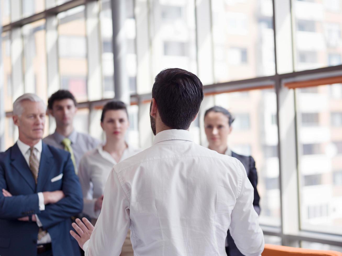 business leader making presentation and brainstorming photo