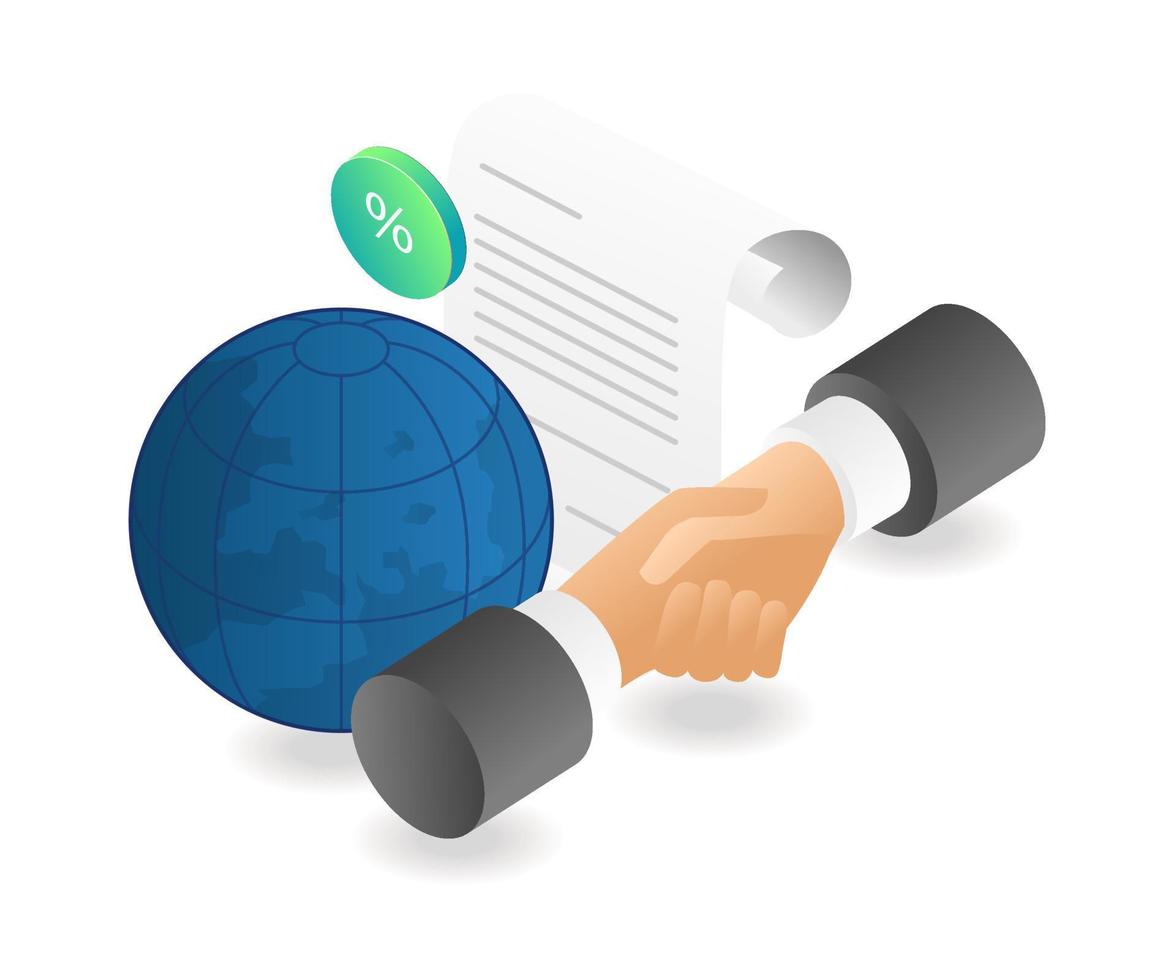 World company cooperation agreement letter vector