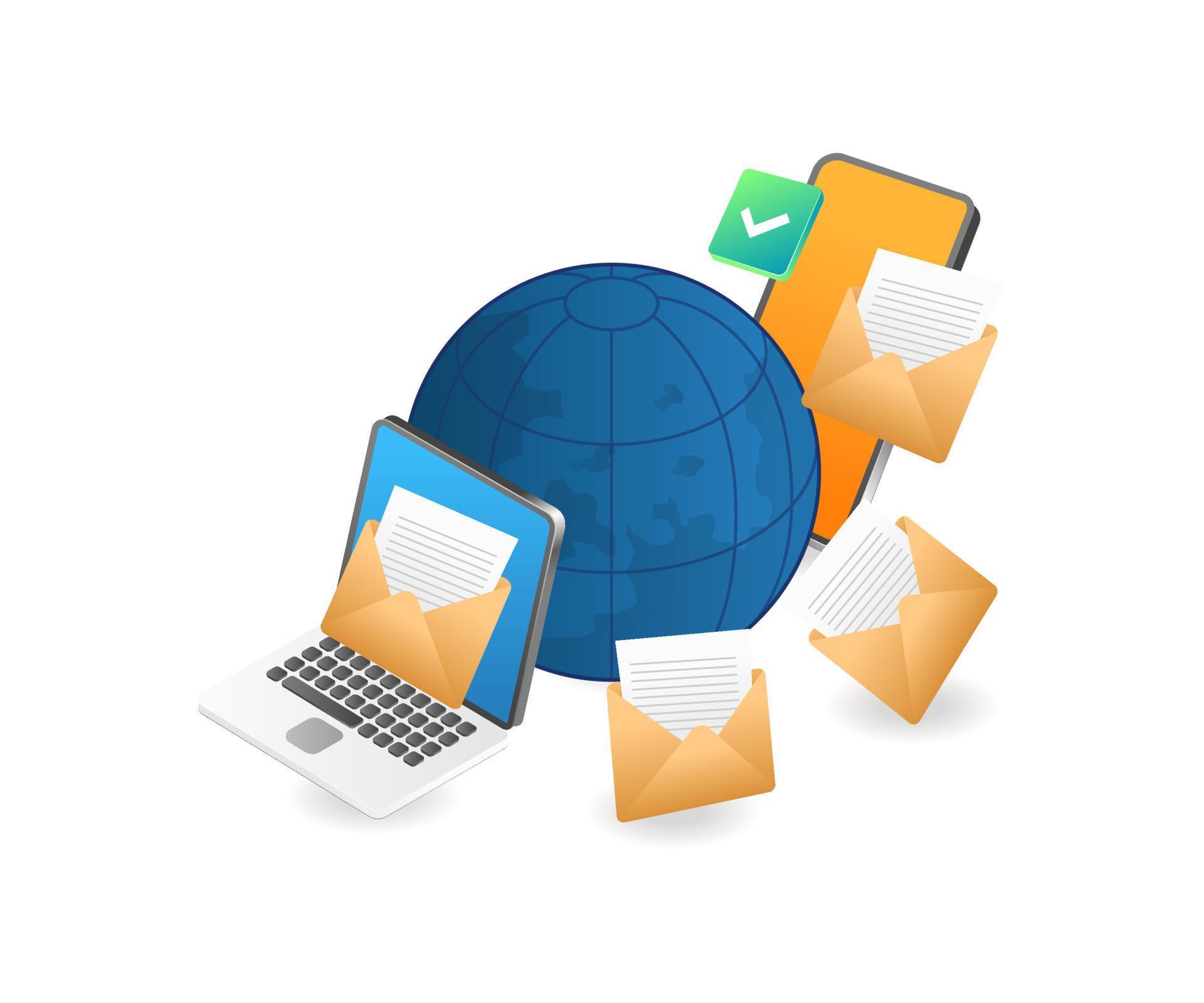 Transfer email worldwide 12444012 Vector Art at Vecteezy