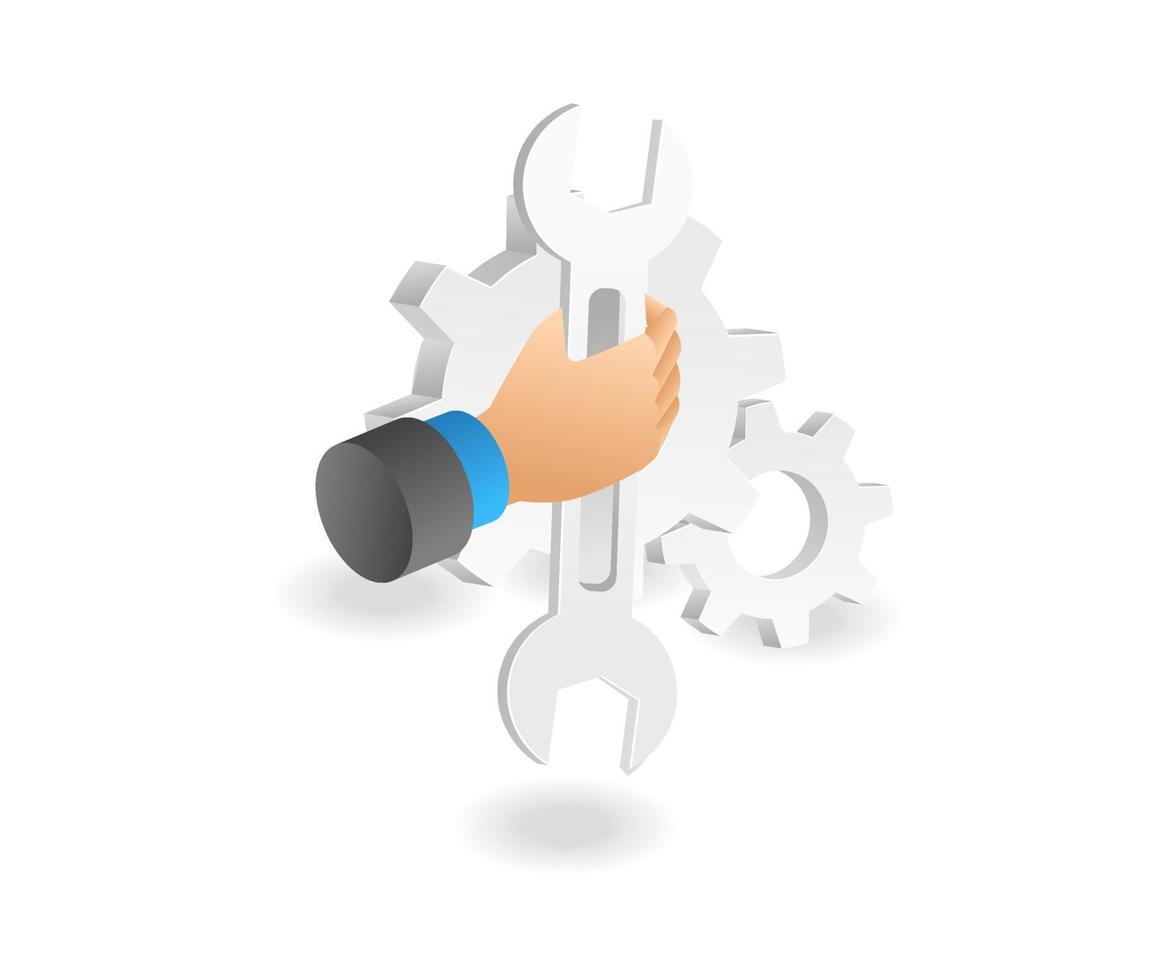 Mechanical hand repair vector