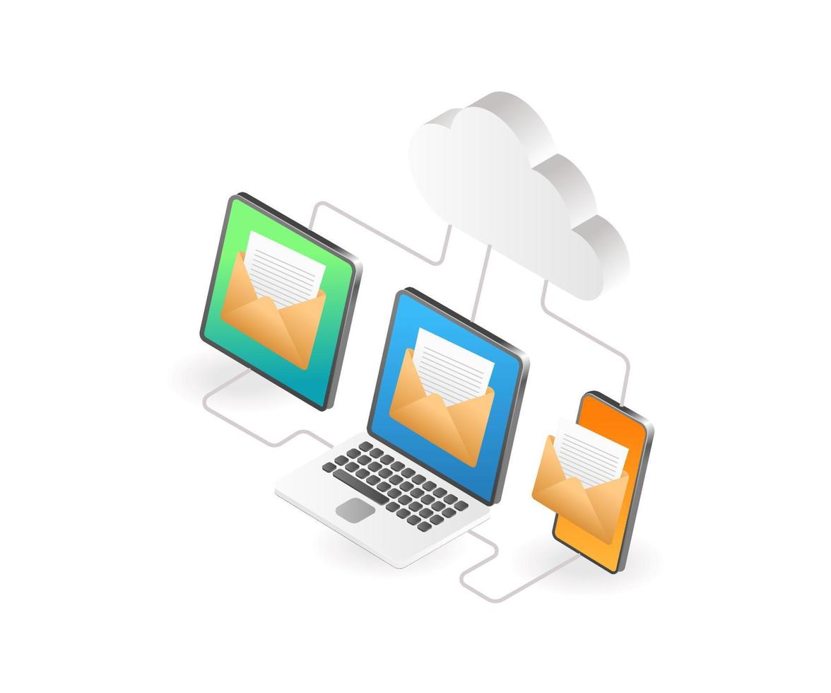 Cloud server email data network vector