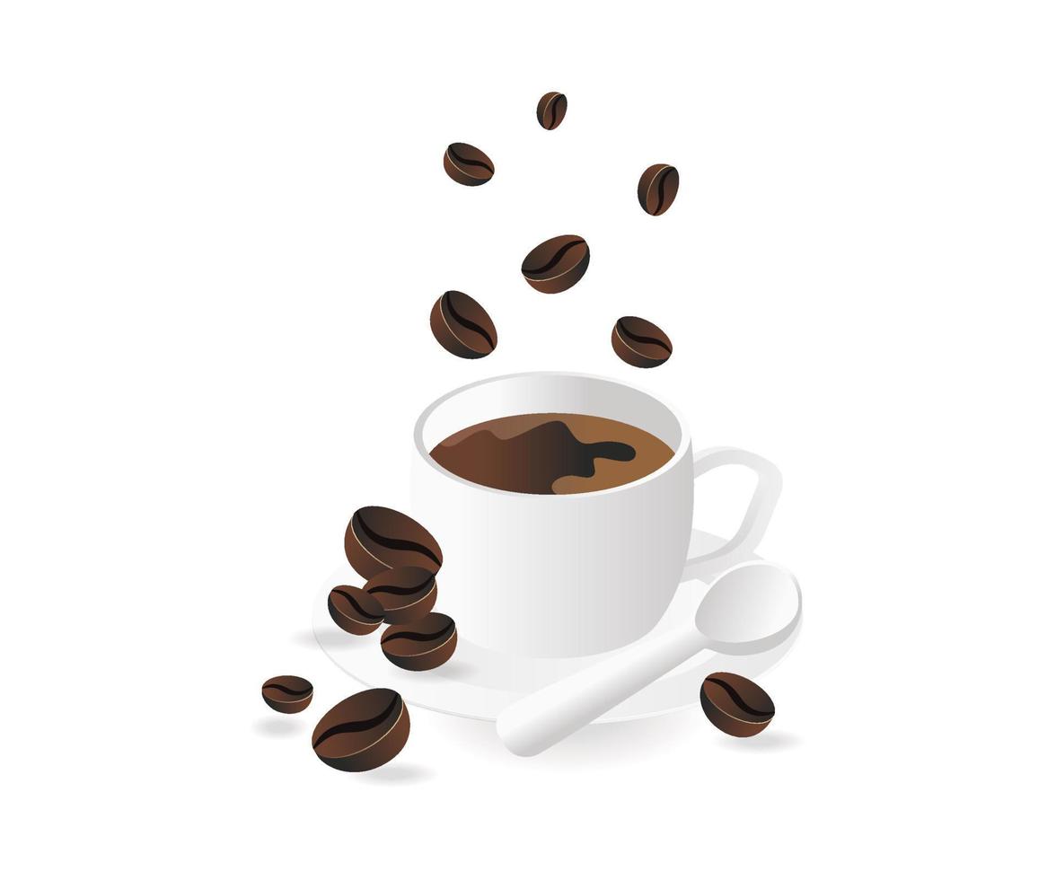 A glass with coffee beans vector