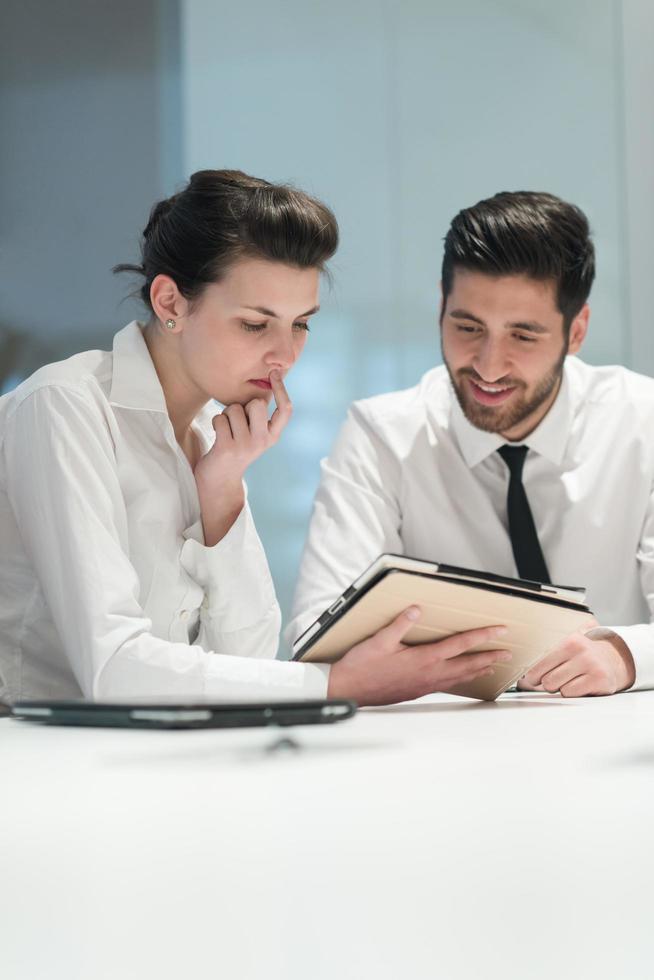 young business couple working together on project photo