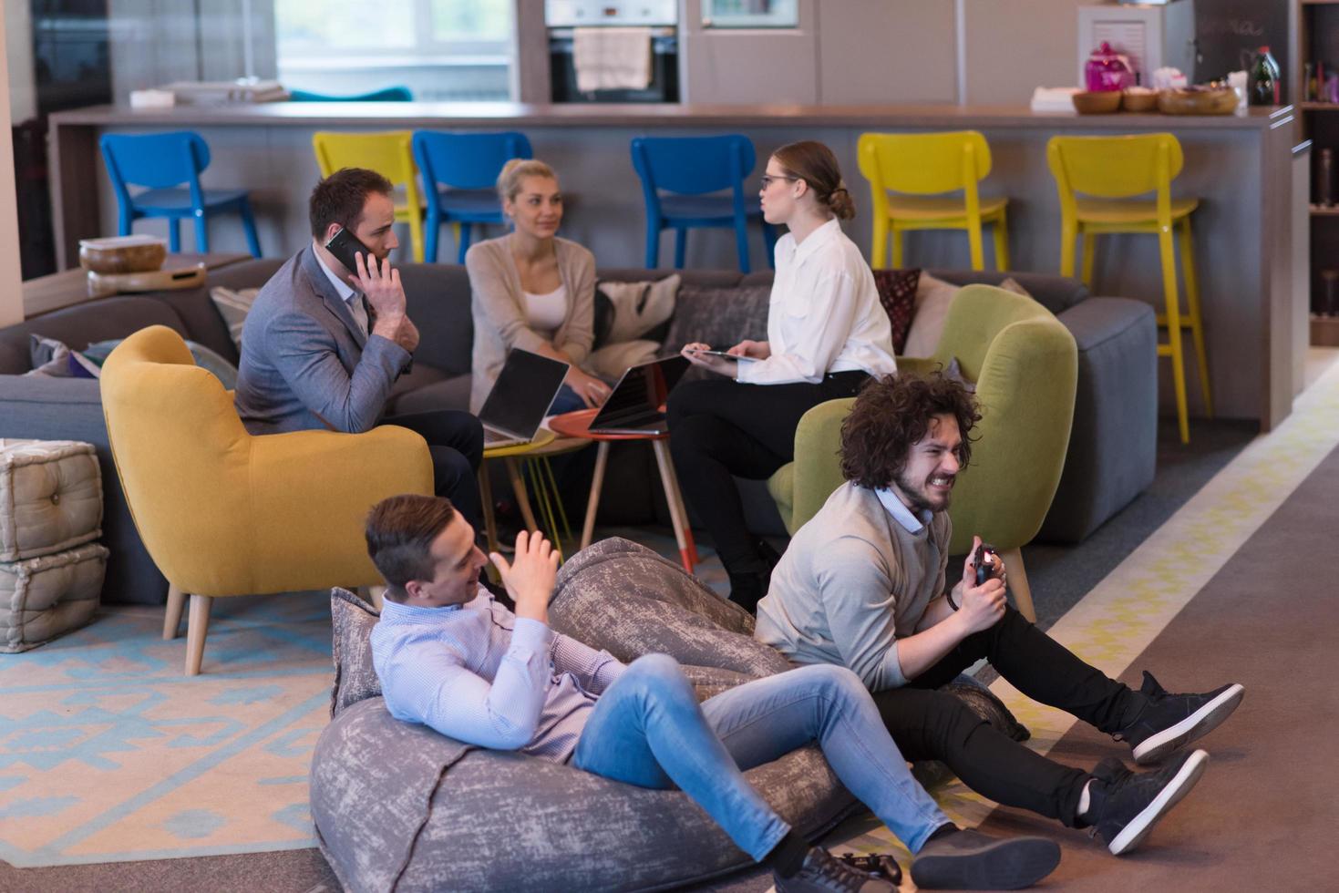 startup Office Workers Playing computer games photo