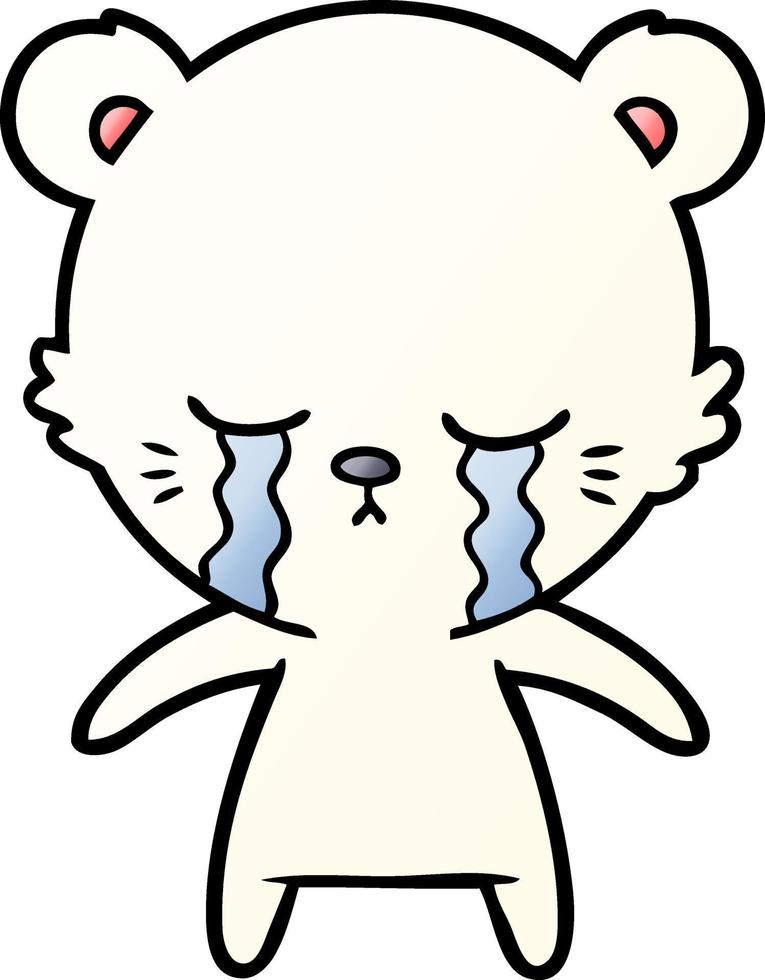 crying cartoon polarbear vector